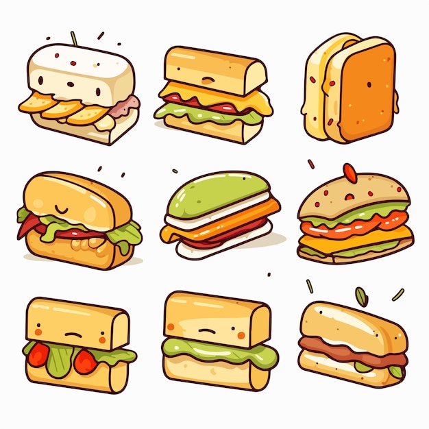 Delicious Sandwich Line Vector Illustration for Food Lovers