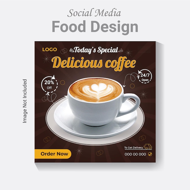 Delicious Social Media post food design template promotional poster Instagram banner layout