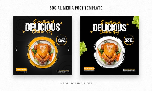 Delicious  Special food and burger restaurant promotion social media post square restaurant Bundle