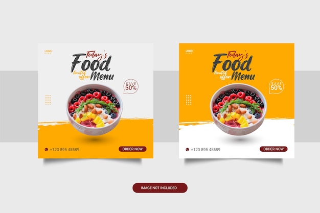 Delicious special Food menu social media template design concept