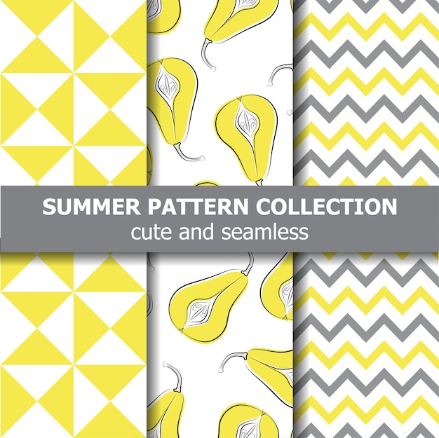 Delicious summer pattern collection. Pears theme.