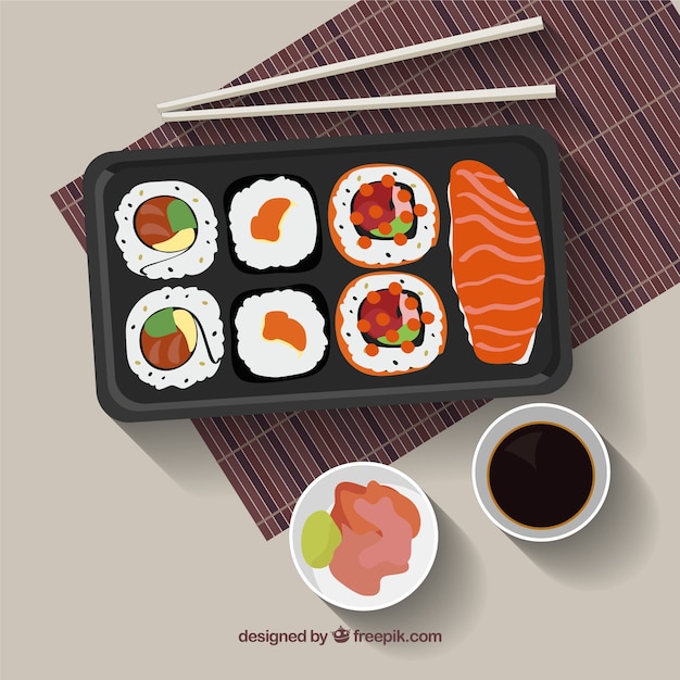 Delicious sushi menu