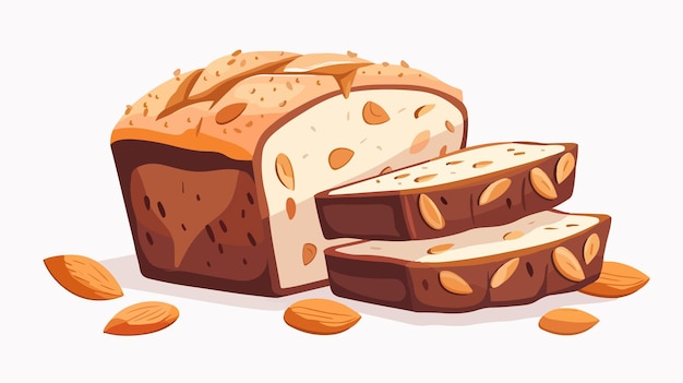 Delicious Sweet Almond Cakes and Bread Bakery Pastry Vector