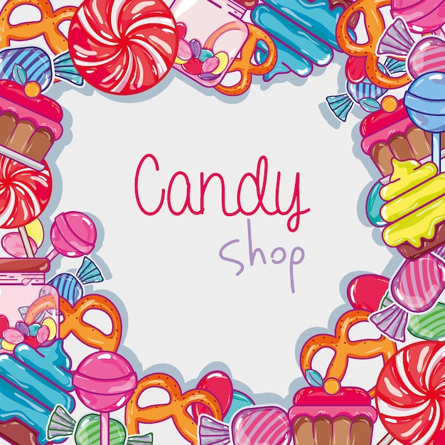 Delicious sweet candy background design 