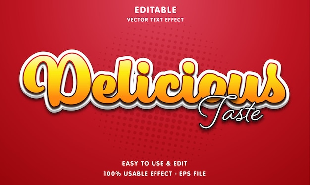 delicious taste editable text effect with modern and simple style