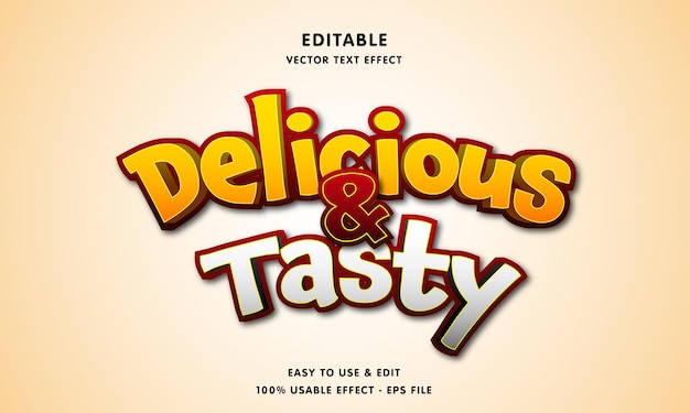 delicious and tasty editable text effect with modern and simple style