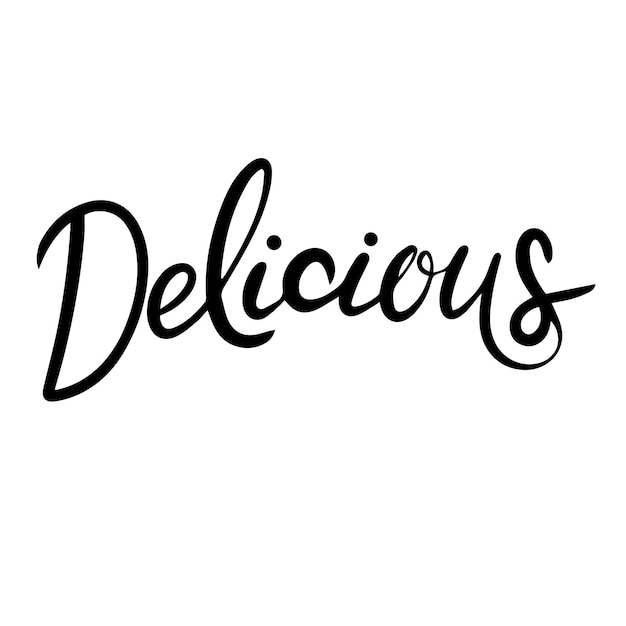 Delicious Text Banner isolated on transparent background Hand drawn vector art