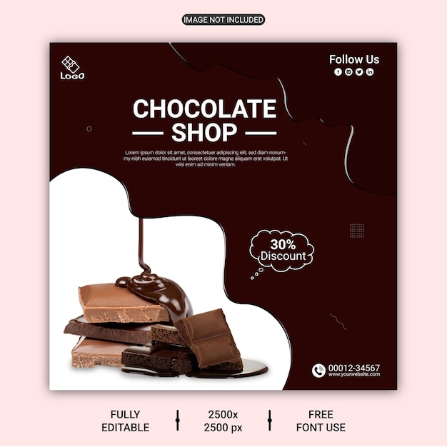 Delicious today's special Chocolate social media post template design