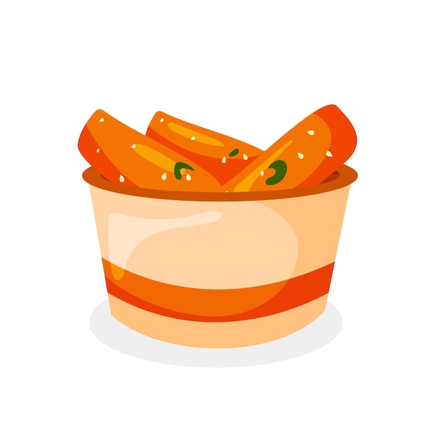 Delicious Tteokbokki Korean Spicy Rice Cake illustration