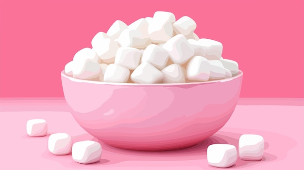 Delicious White Marshmallows on Pink Background