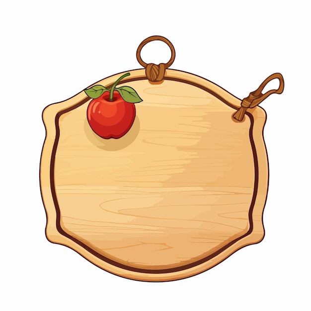 Vector delicious wooden label on white background