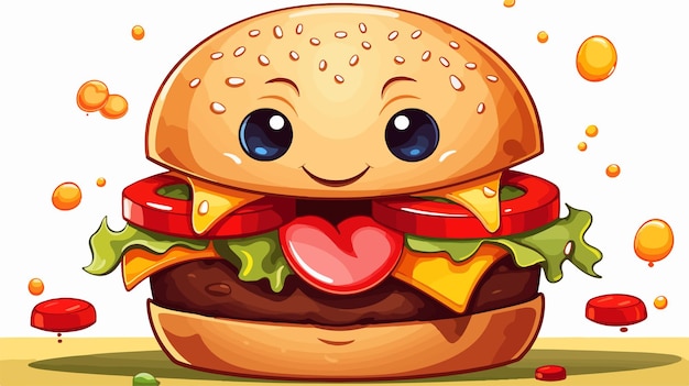 Deliciously Funny and Cute Hamburger Tantalizing Visual for Food Lovers