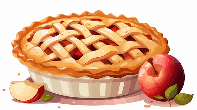 Vector delightful funny and yummy apple pie vector illustration