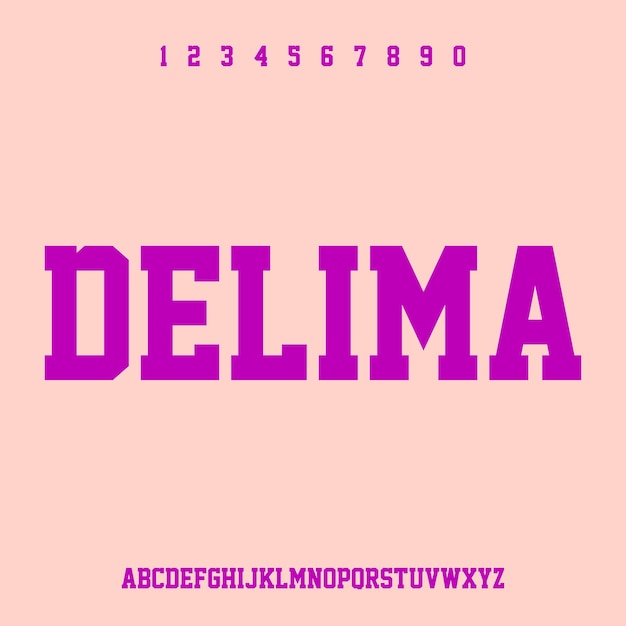 DELIMA luxury modern font alphabetical vector set