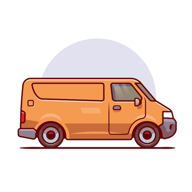 Delivery Car Cargo Cartoon. Vehicle Transportation Isolated