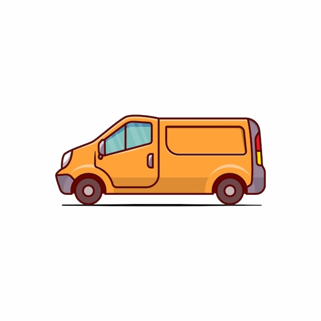 delivery car flat illustration drawn