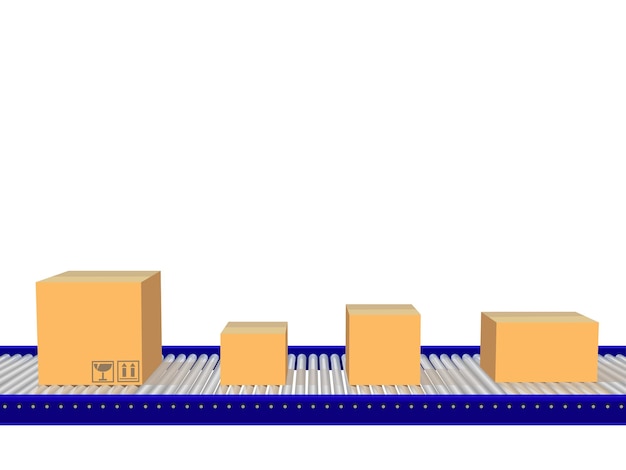 Delivery concept Empty conveyor line Logistic process