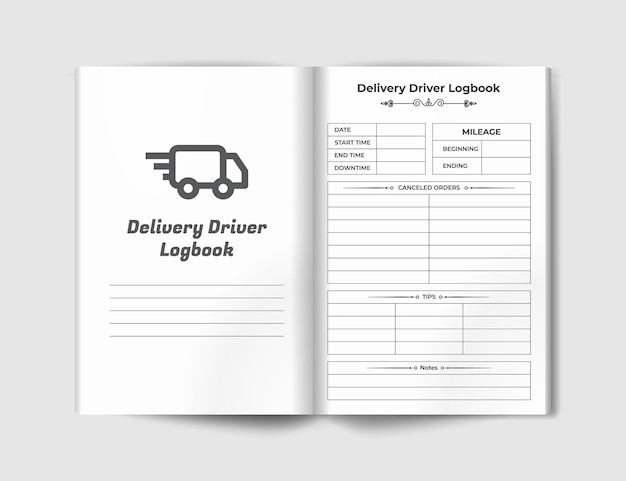 Delivery driver logbook kdp interior