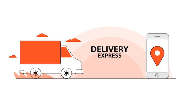 Delivery express service shopping concept Online order tracking