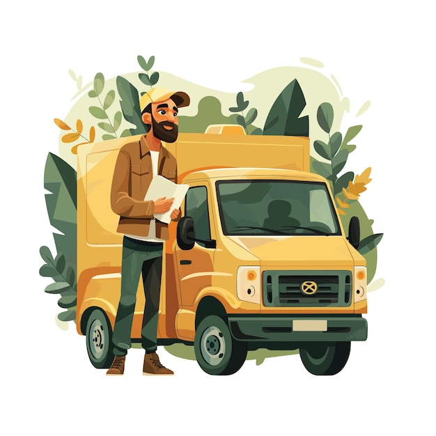 Delivery flat illustration isolated on a white background concept