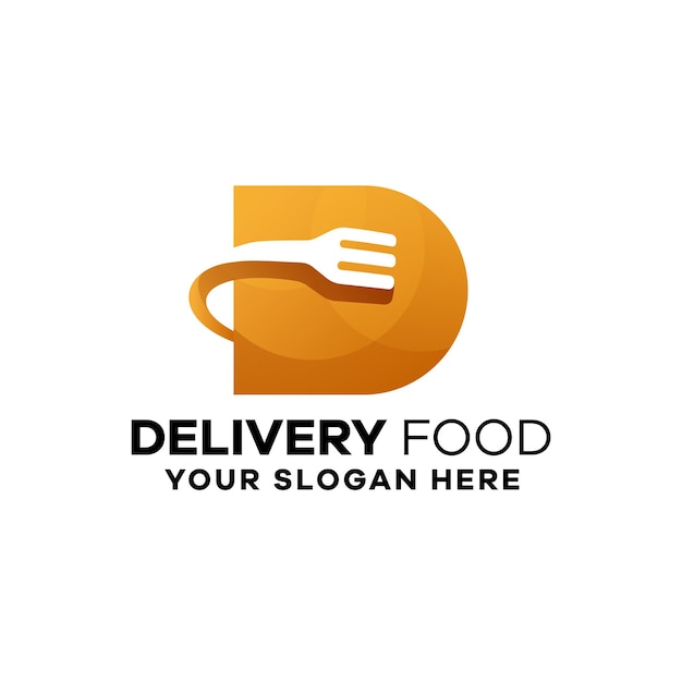 Delivery Food Gradient Logo Template