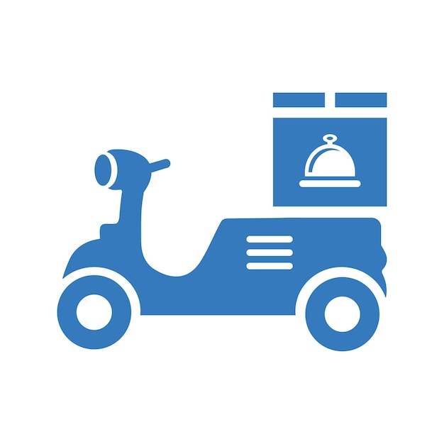 Delivery food scooter icon Blue color