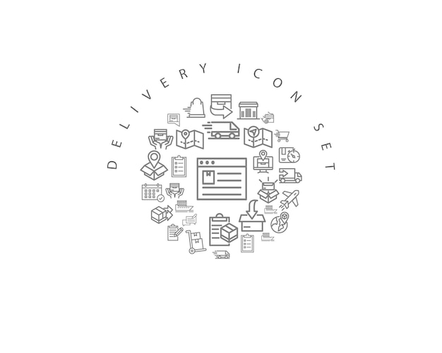 delivery icon set design