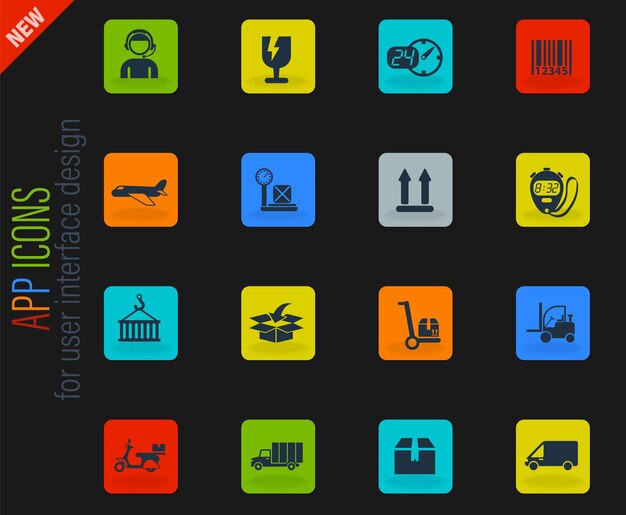 Delivery icon set