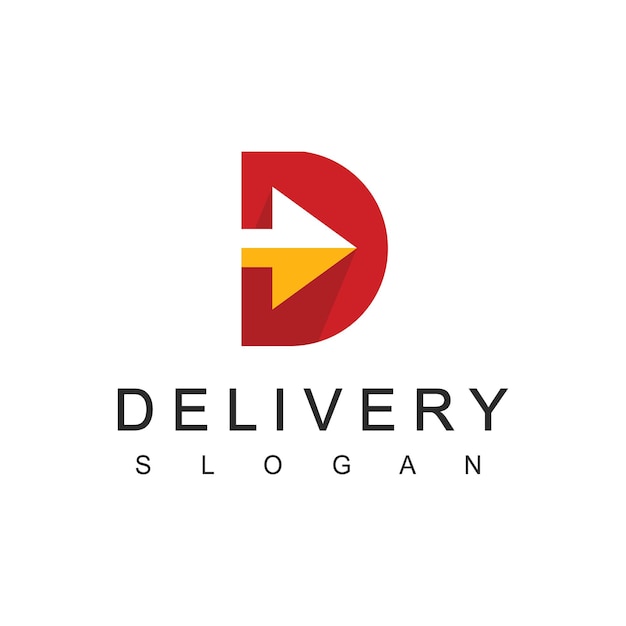 Delivery Logo Designs Template. Illustration Of Moving Arrow Element And Letter D logo design concept.