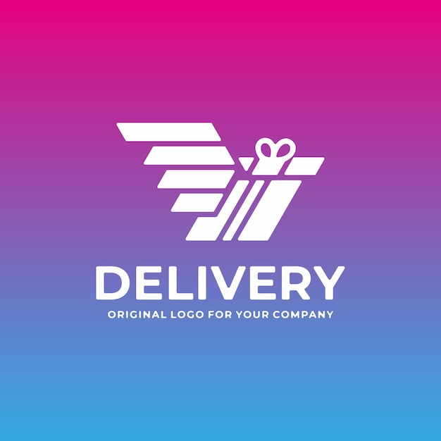 Delivery logo with wing logo design template.