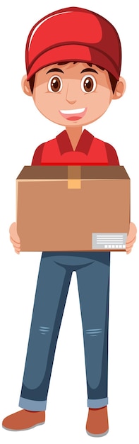 Delivery man holding a package