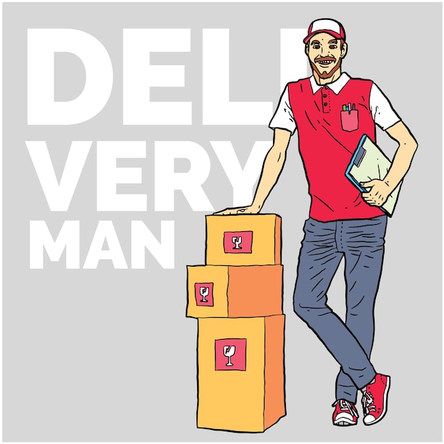 Delivery Man Jobs Career Illustration