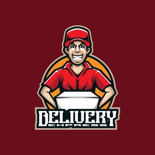 Delivery mascot logo design vector with modern illustration concept style for badge emblem and t shirt printing Express delivery illustration