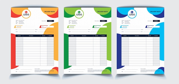 Delivery Note pad Design