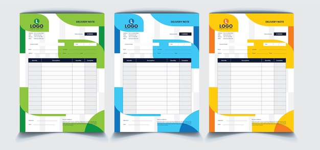 Delivery Note Pad Design