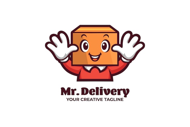 Delivery Package Shipping Mascot Character Logo