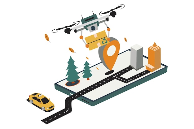 Delivery Route Illustration