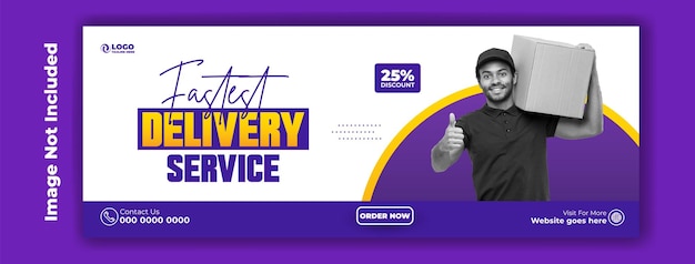 Delivery service ads cover template design