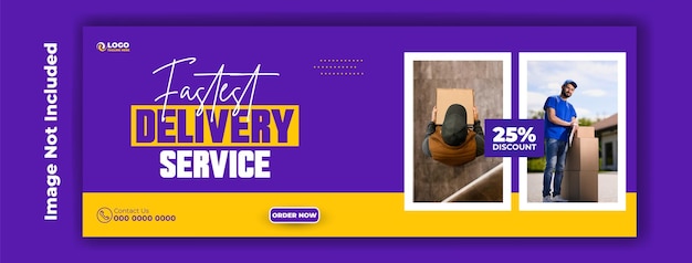 Delivery service ads cover template design