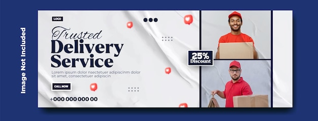 Vector delivery service ads cover template