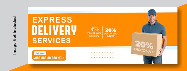 Vector delivery service ads promotional cover banner template