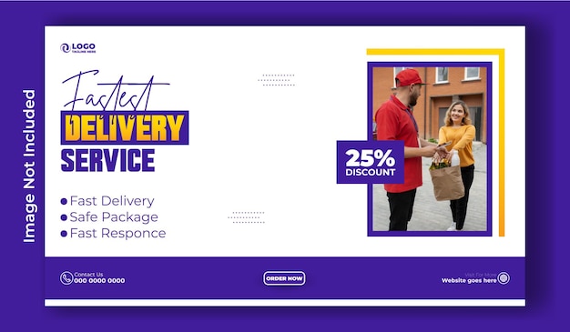 Delivery service ads promotional web banner template design