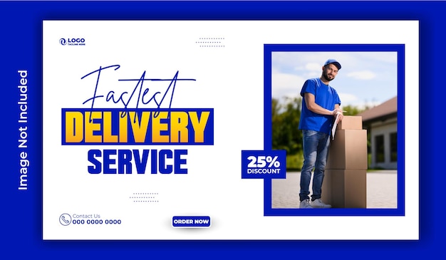 Delivery service ads promotional web banner template design