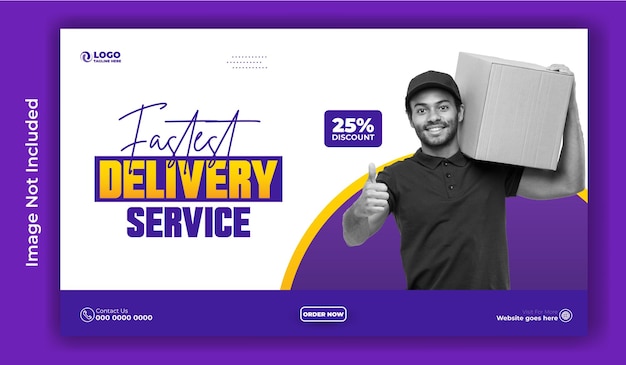 Delivery service ads promotional web banner template design