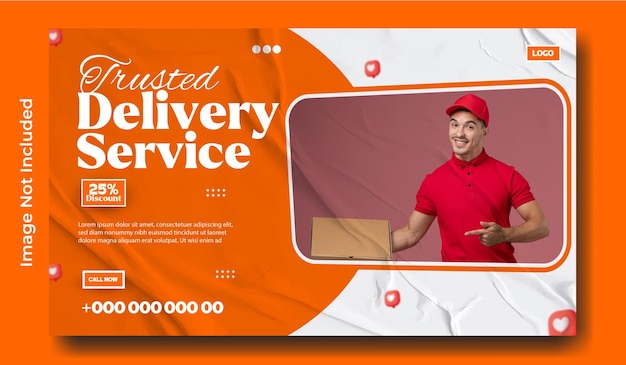 Delivery service ads web banner template