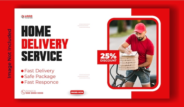 Delivery service ads web banner template