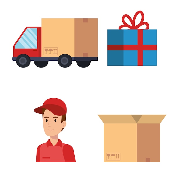 delivery service and courier icons