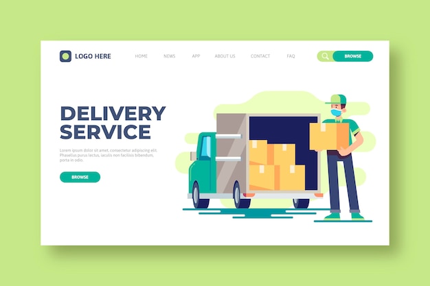 Delivery service landing page template