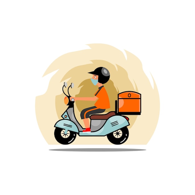 delivery service man ilustration vector