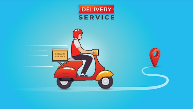 Delivery Service Page Design with Delivery Boy